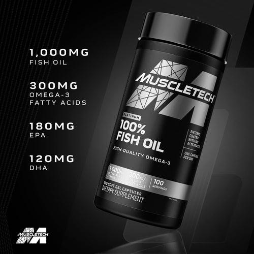 MuscleTech Platinum 100% Fish Oil, 100 Softgel