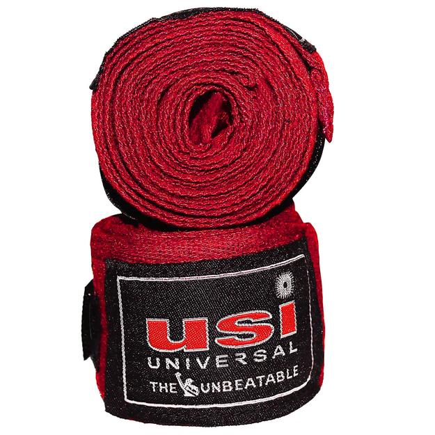 USI Universal Boxing Hand Wrap, 628C Stretchable Hand Wraps-Red (No return no exchange)