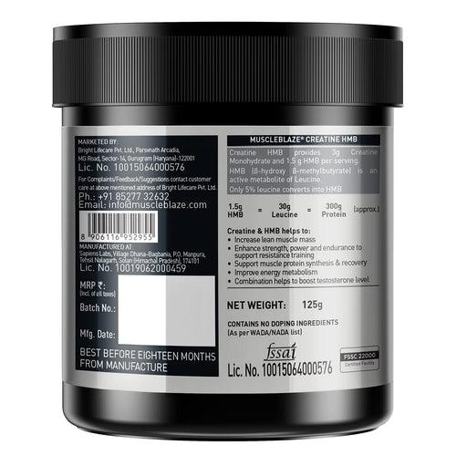 MuscleBlaze Creatine HMB Powder 125 gm (26 Servings)