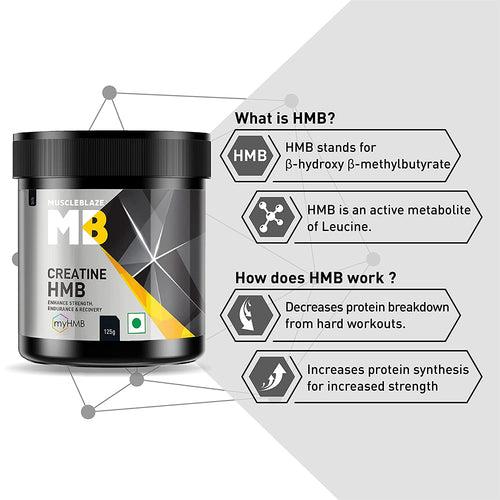 MuscleBlaze Creatine HMB Powder 125 gm (26 Servings)