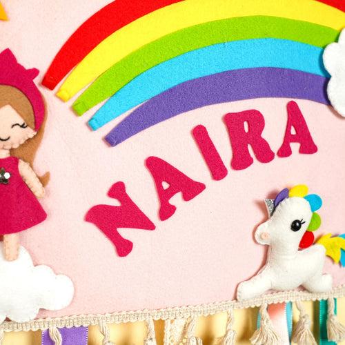 Handcrafted Personalized Unicorn & Doll Themed Hair Clip Organizer for Kids