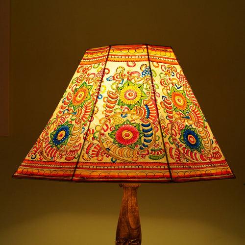 Multicolor Floral Hand Painted Tholu Bommalata Lamp Shade | 16 inches