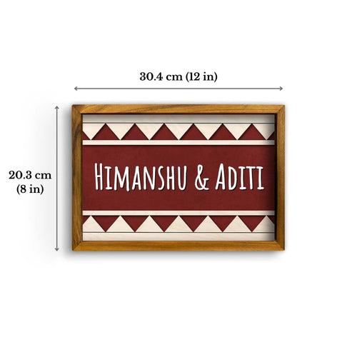 Wooden Personalized Framed Couples Nameplate