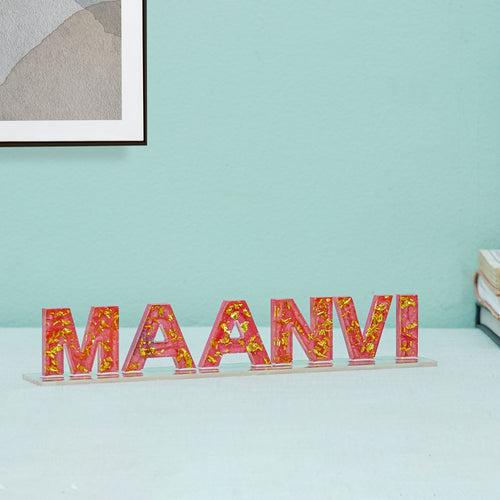 Handmade Resin Tabletop Name Plate with Acrylic Base