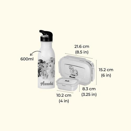 Personalised Printed Tiffin & Water Bottle Set for Kids | Set of 3