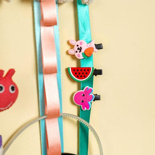 Handcrafted Personalized Unicorn & Doll Themed Hair Clip Organizer for Kids