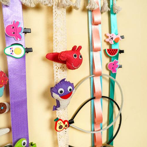 Handcrafted Personalized Unicorn & Doll Themed Hair Clip Organizer for Kids