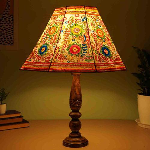 Multicolor Floral Hand Painted Tholu Bommalata Lamp Shade | 16 inches