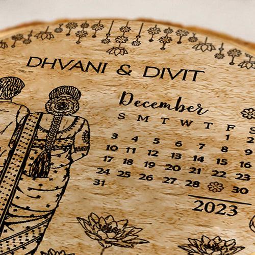 Customized Wedding Gift - Wooden Plaque for South Indian Couples