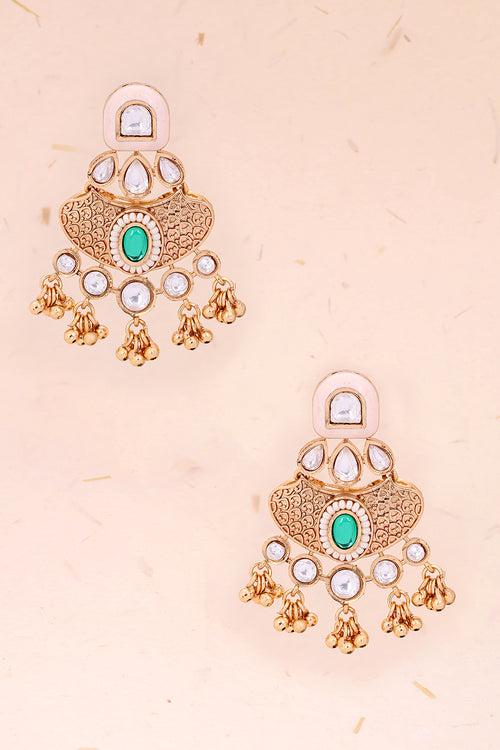 Handcrafted Gold Plated Kundan Earring 10069635