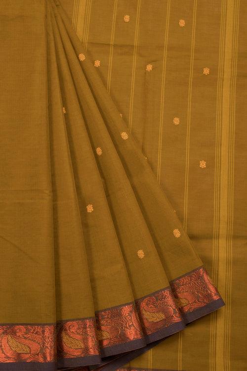 Rust Brown Handloom Chettinad Cotton Saree 10070028