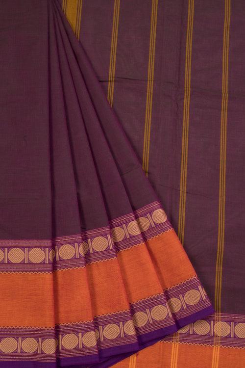 Purple Handloom Chettinad Cotton Saree 10070060