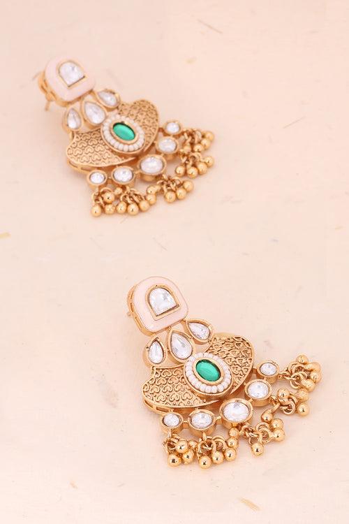 Handcrafted Gold Plated Kundan Earring 10069635