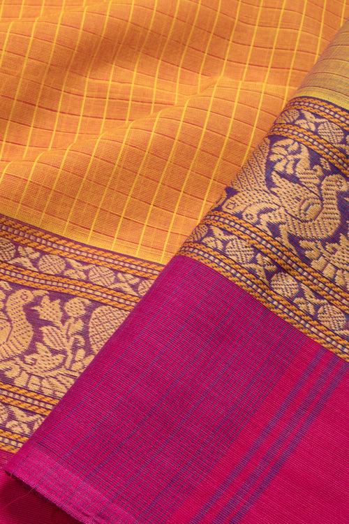 Yellow Handloom Kanchi Cotton Saree 10069387