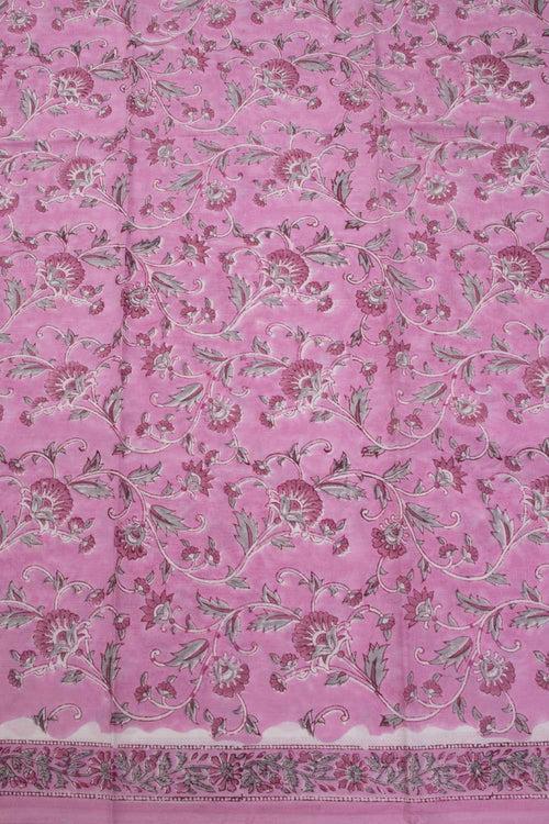 Falmingo Pink 3-Piece Mulmul Cotton Salwar Suit Material With Kota Dupatta 10070093
