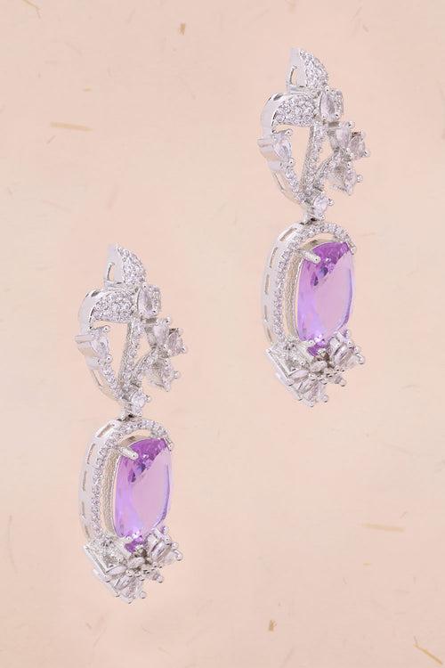 Purple Handcrafted Stone Earring 10069648