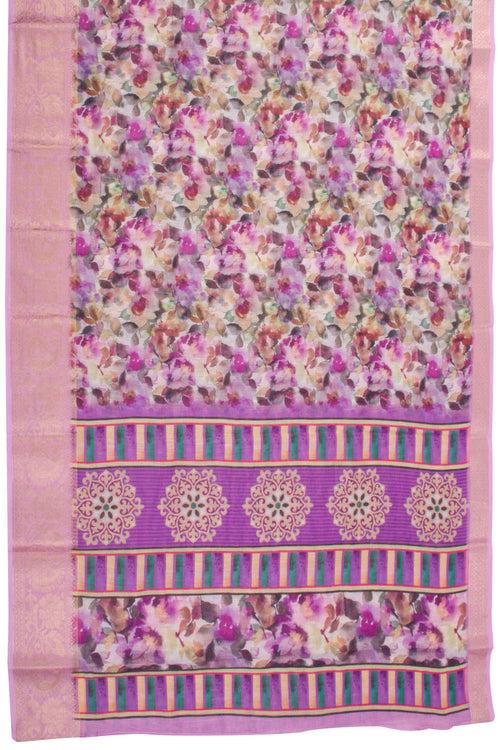 Purple Fancy Printed Linen Saree 10070277