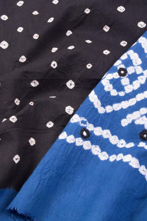Blue Bandhani Cotton 2-Piece Salwar Suit Material 10066568
