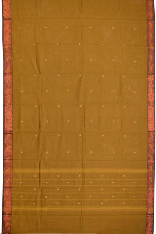 Rust Brown Handloom Chettinad Cotton Saree 10070028