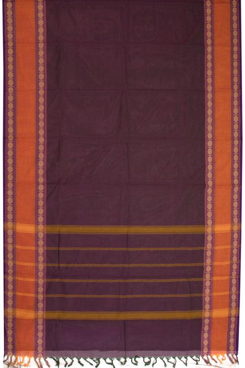 Purple Handloom Chettinad Cotton Saree 10070060