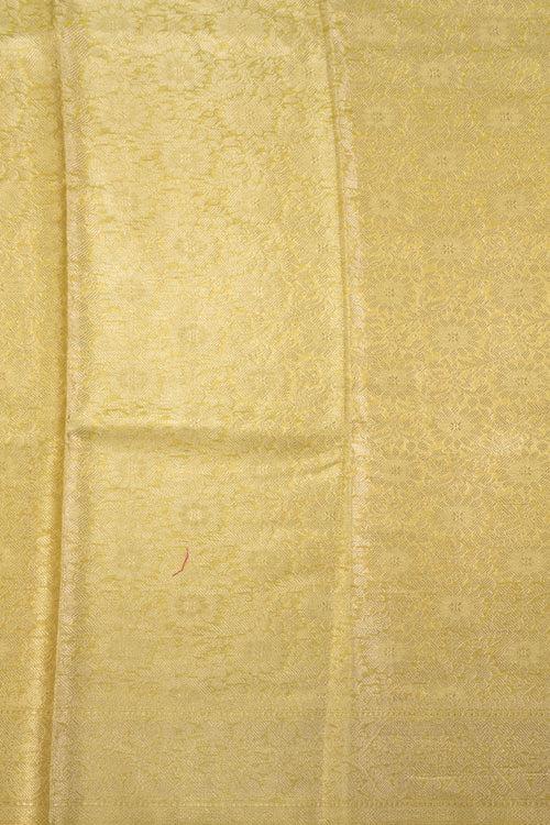 Yellow Banarasi Crushed Tissue Organza Saree 10069831