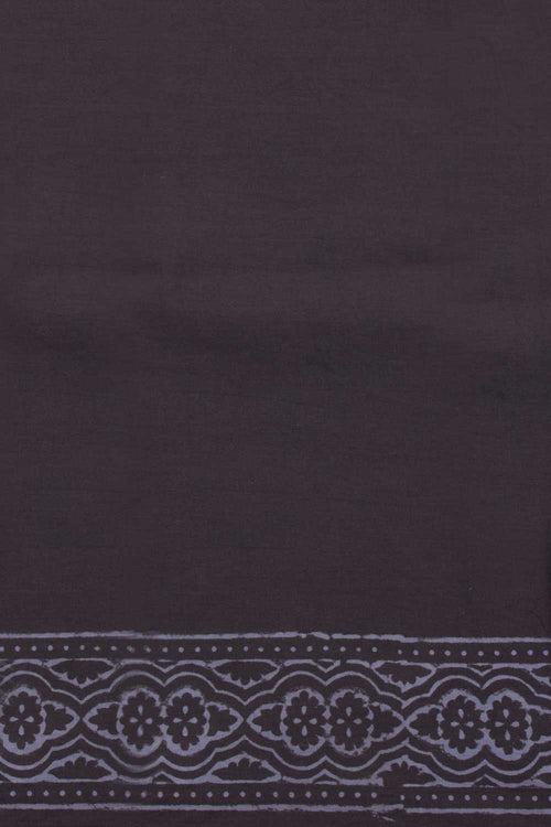 Black 3-Piece Mulmul Cotton Salwar Suit Material With Kota Dupatta 10070095