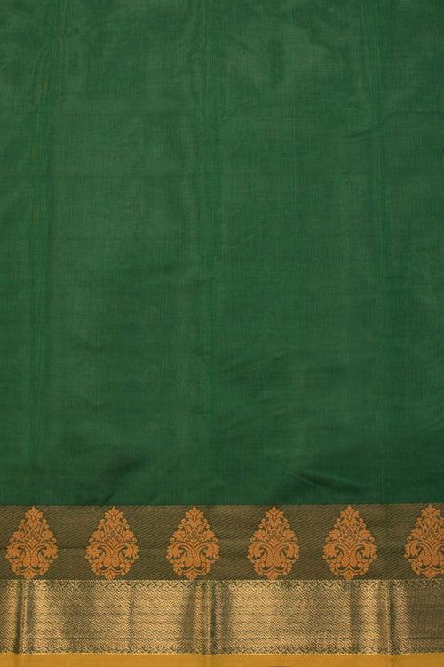 Bottle Green Handloom Chettinad Cotton Saree 10070015