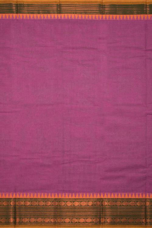 Rust Magenta Handloom Chettinad Cotton Saree 10070023