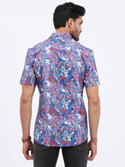 Tracery Digital Printed Cotton Half Sleeve Shirt