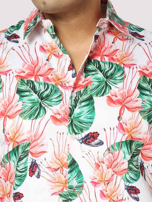 Vacation Digital Printed Half Shirt Men's Plus Size