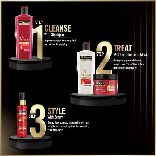 TRESemmé Keratin Smooth Shampoo 340ml + Conditioner 190 ml + Serum 100ml