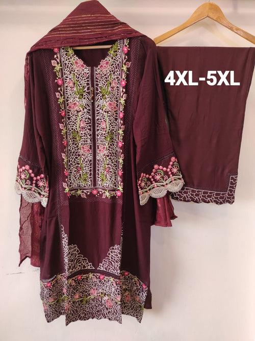 Wine Rayon Kurta Set