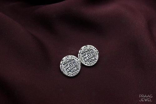 Takshlipi 925 Silver Stud Earrings (Small) With Oxidized Polish 0120