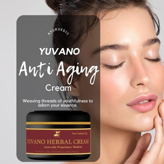 Yuvano Herbal Cream | Ayurvedic Anti Aging Cream for collagen boost, skin firming, fine lines, wrinkles for men & women (1 unit)