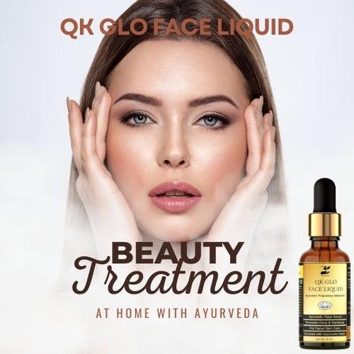 QK Glo Face Liquid | Water Based Ayurvedic Face Serum for glowing skin, dark spot, Pigmentation for women men  (30 ml)