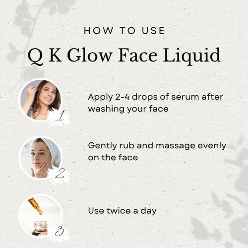 QK Glo Face Liquid | Water Based Ayurvedic Face Serum for glowing skin, dark spot, Pigmentation for women men  (30 ml)