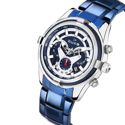 Duke Solid Stainless Steel Strap Chronograph Men Watch Blue Dial (DK4007CRM02C)