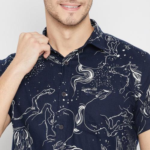 Duke Stardust Men Half Sleeve Cotton Shirt (SDO2PRRB)