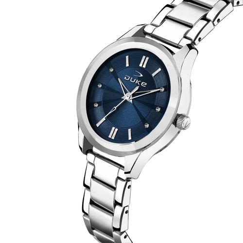 Duke Stainless Steel Quartz Watch for Women Blue Dial  (DK5013RW02C)