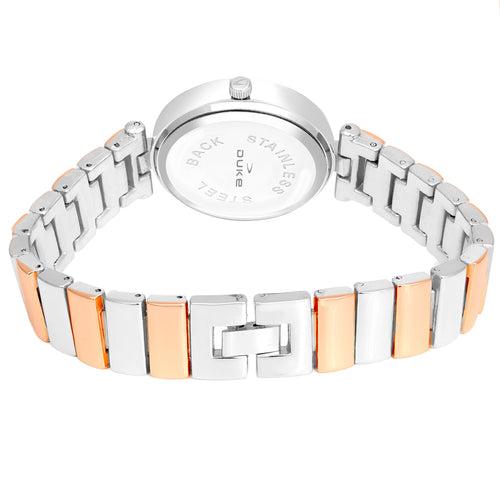 Duke Round Dial Stainless Steel Bracelet Chain Wrist Watch for Women (DK7016RW02C)