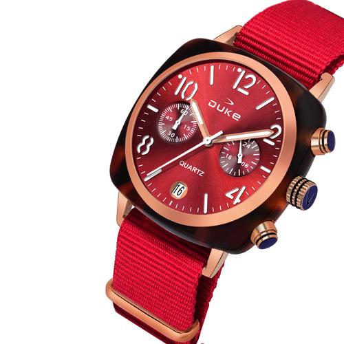 Duke Stylish Square Dial Nylon Strap Chronograph Wrist Watch For Women (DK9003CRW01S)