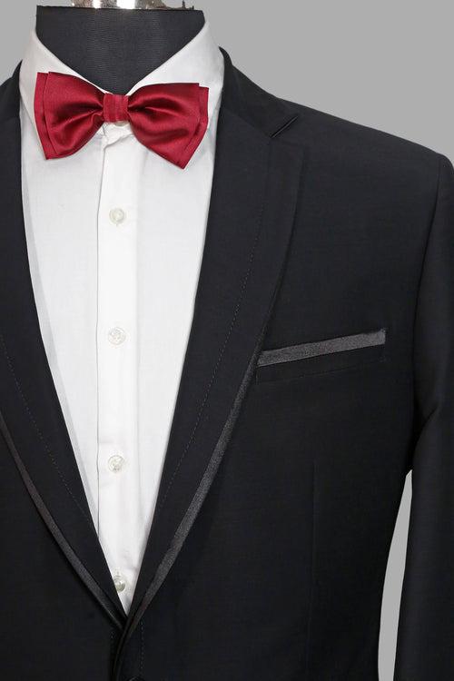 Black Textured Designer 2pcs Suit