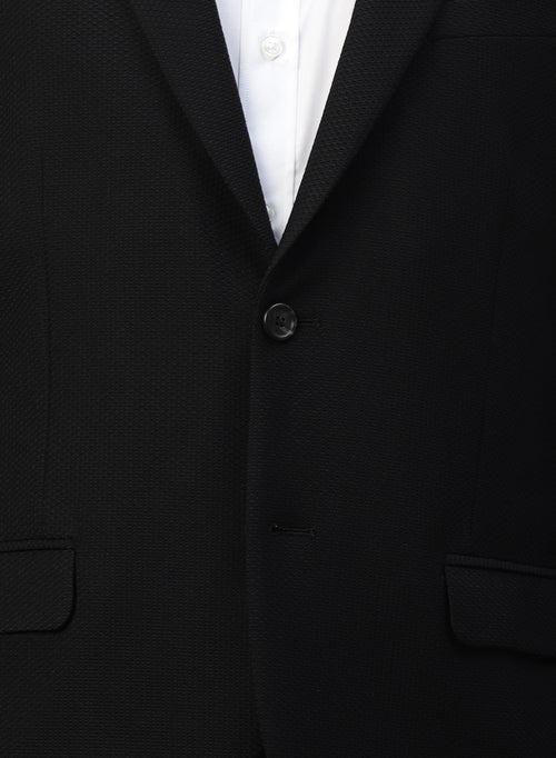 Black Knit Uncrushable Notch Collar Jacket