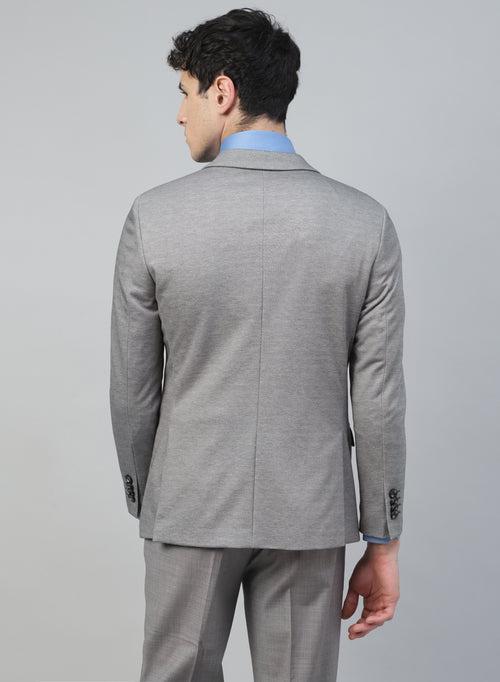 Light Grey Knit Uncrushable Solid Jacket