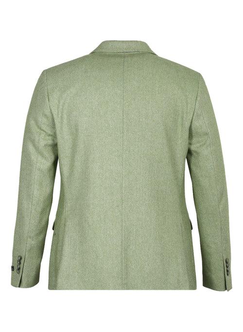 Green Tweed Solid Notch Collar Jacket