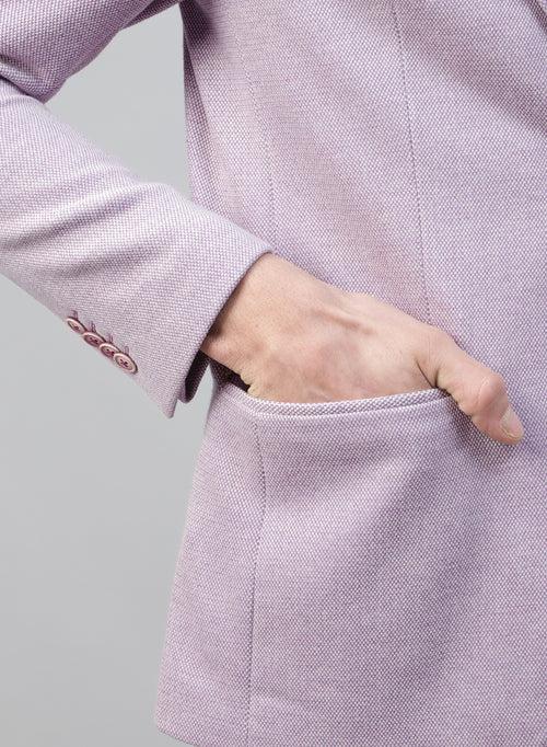 Mauve Knit Solid Uncrushable Peak Collar Jacket