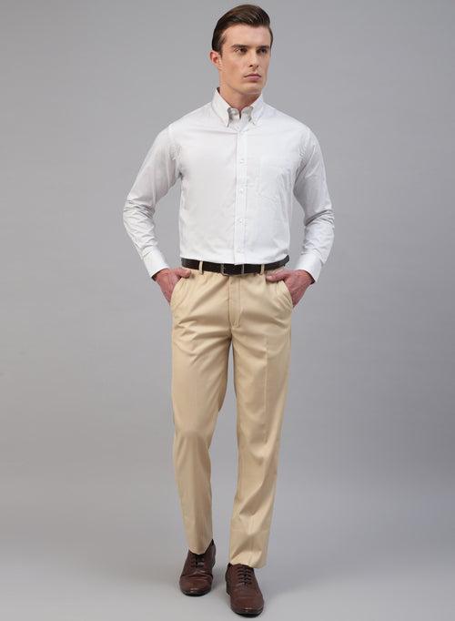 White 100% Cotton Stripe Button Down  Formal Shirt