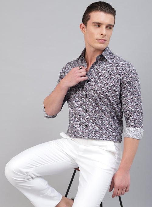 Multicolor 100% Cotton Printed Casual Shirt