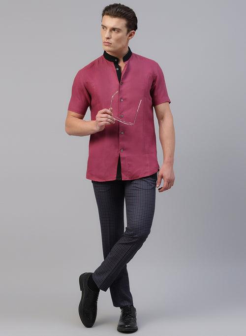 Red Linen Half Sleeve Shirt