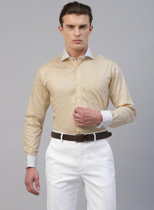 Yellow 100% Cotton Solid Shirt